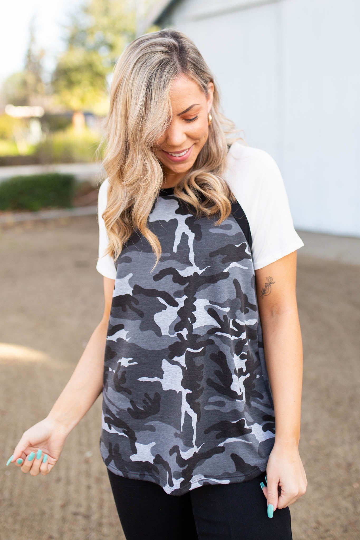 Camouflage In Darkness Short Sleeve Raglan