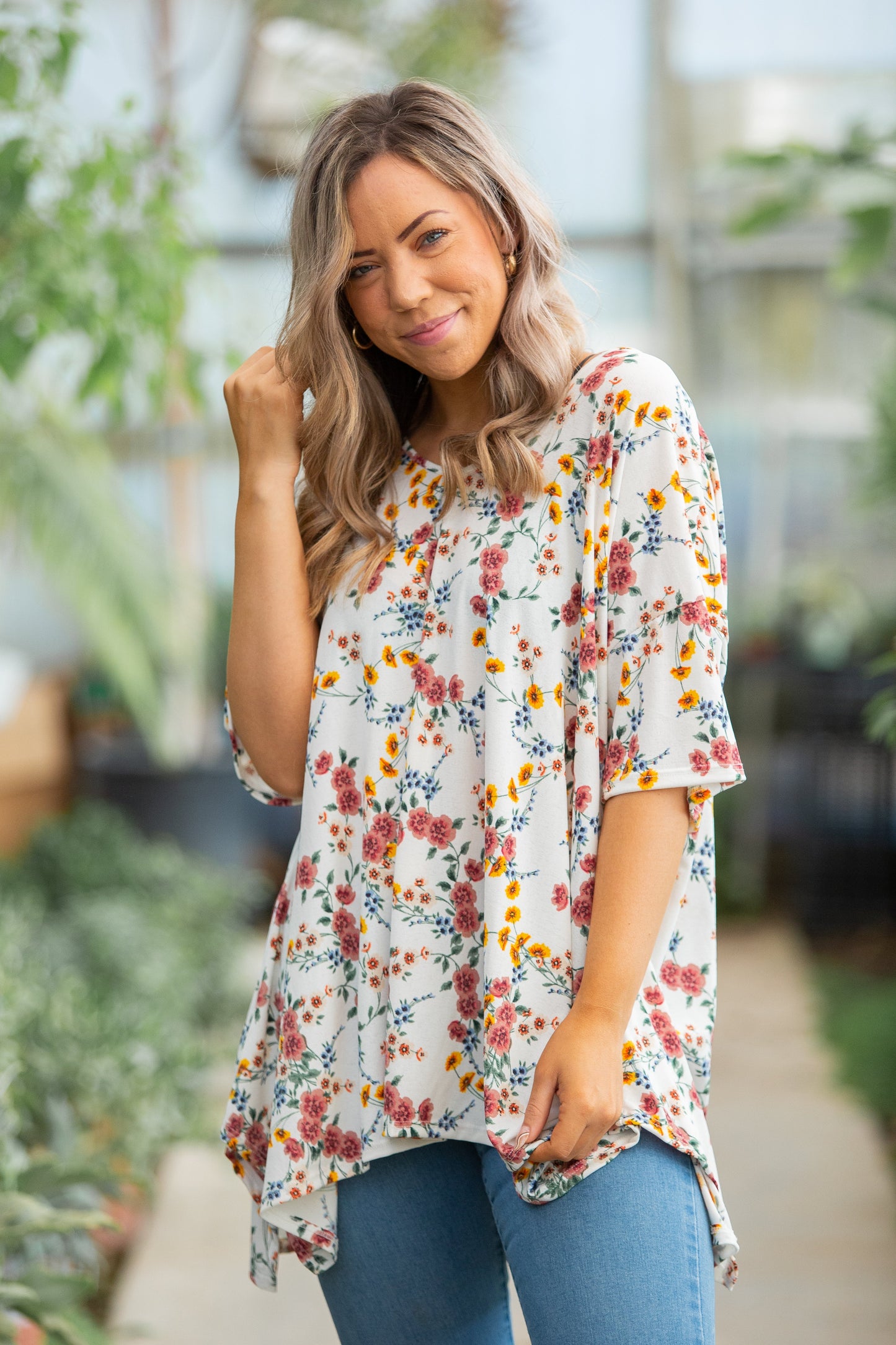 Spring Blossoms Short Sleeve Top