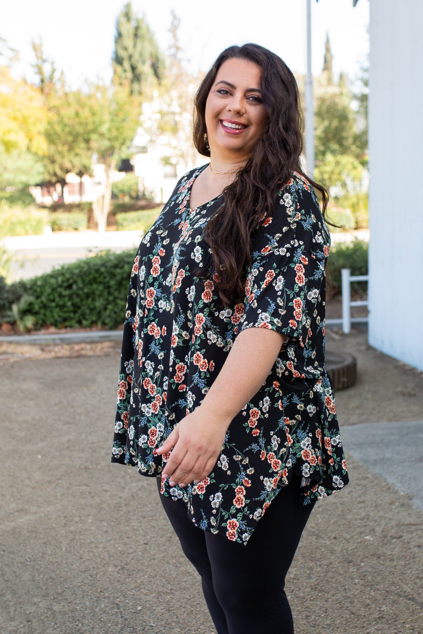 Night Blossoms Short Sleeve Top