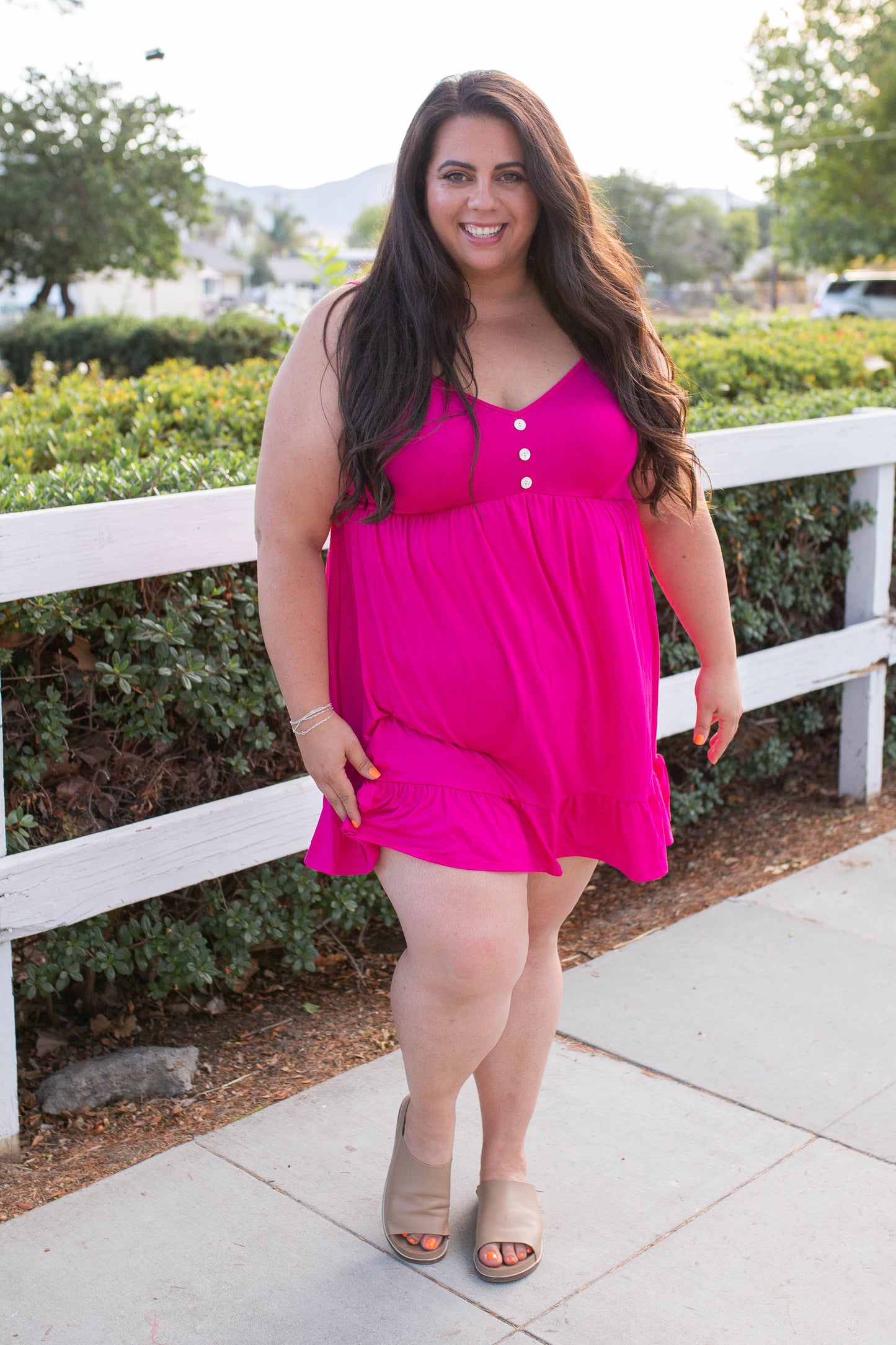 Krista Tunic Dress in Fuchsia