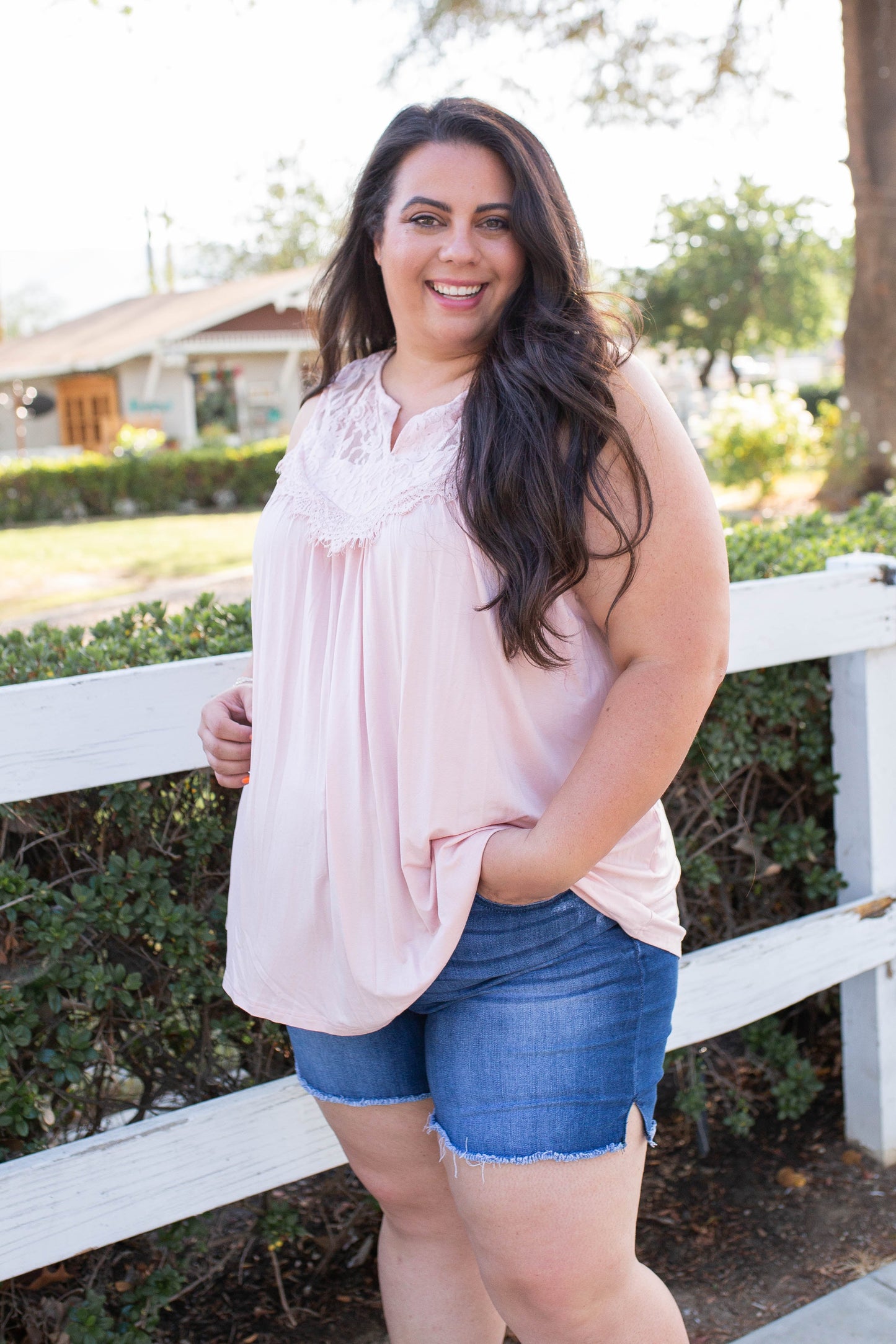 Boho Charm Sleeveless Top in Blush