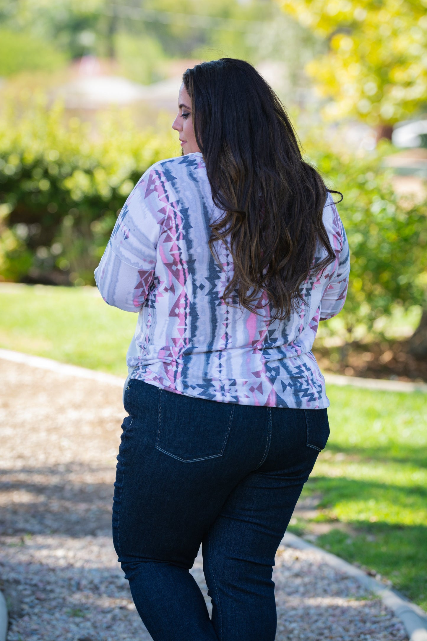 Pinkin' in Aztec Long Sleeve Top