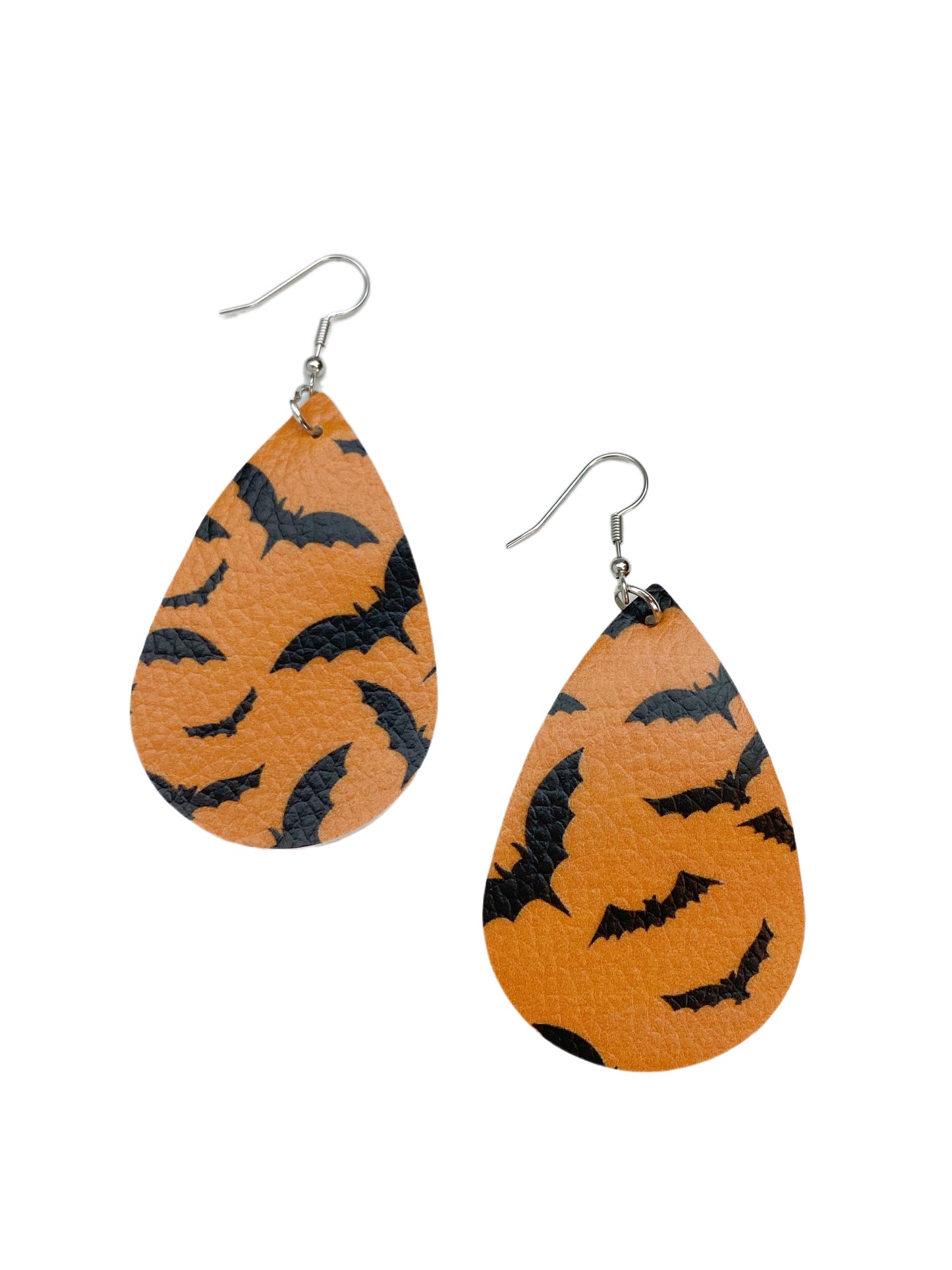 Going Batty Leather Teardrop Earrings