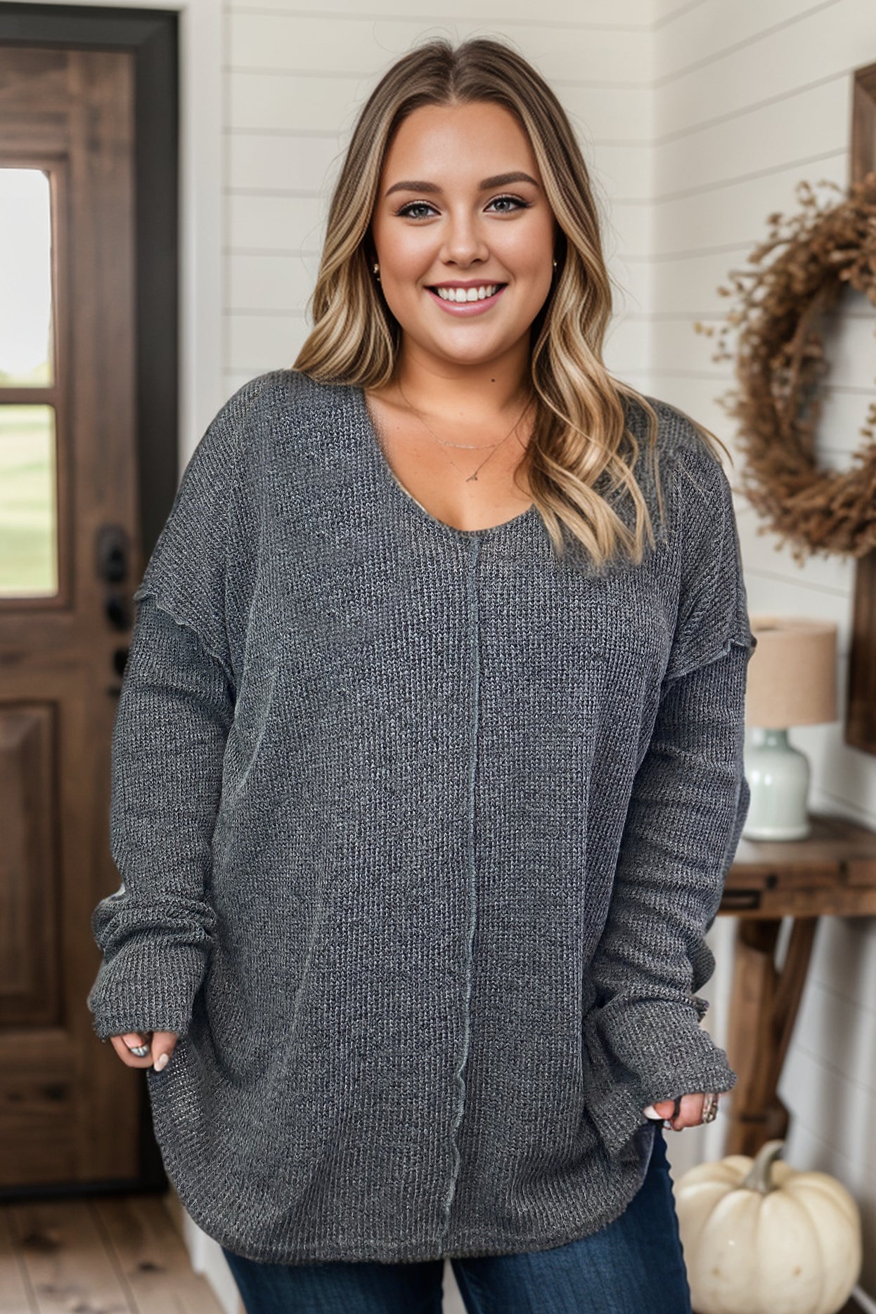 Gunmetal Grey - Knit Pullover