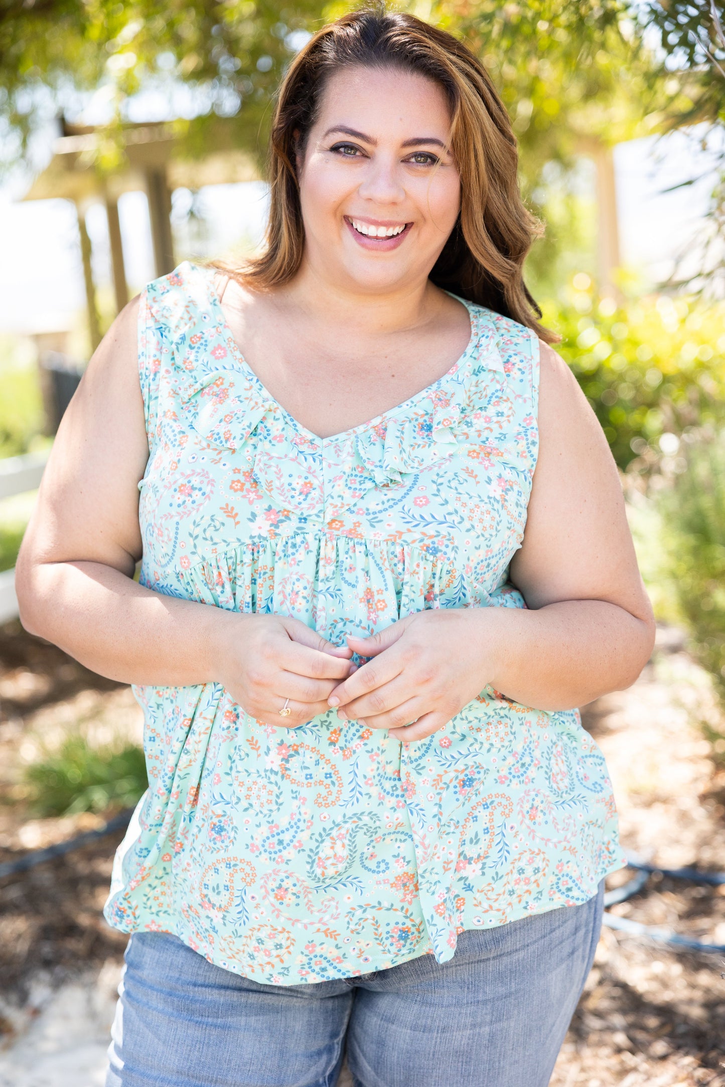 Summer Paisley Sleeveless Top