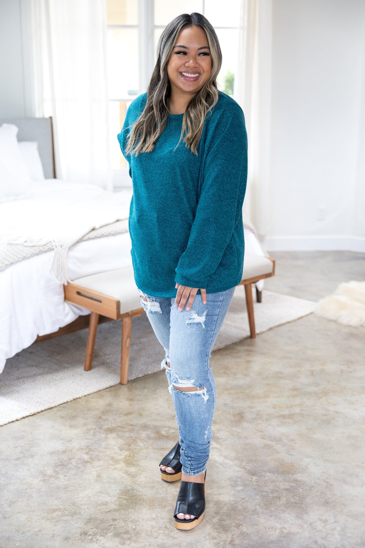 Shimmering Teal Long Sleeve