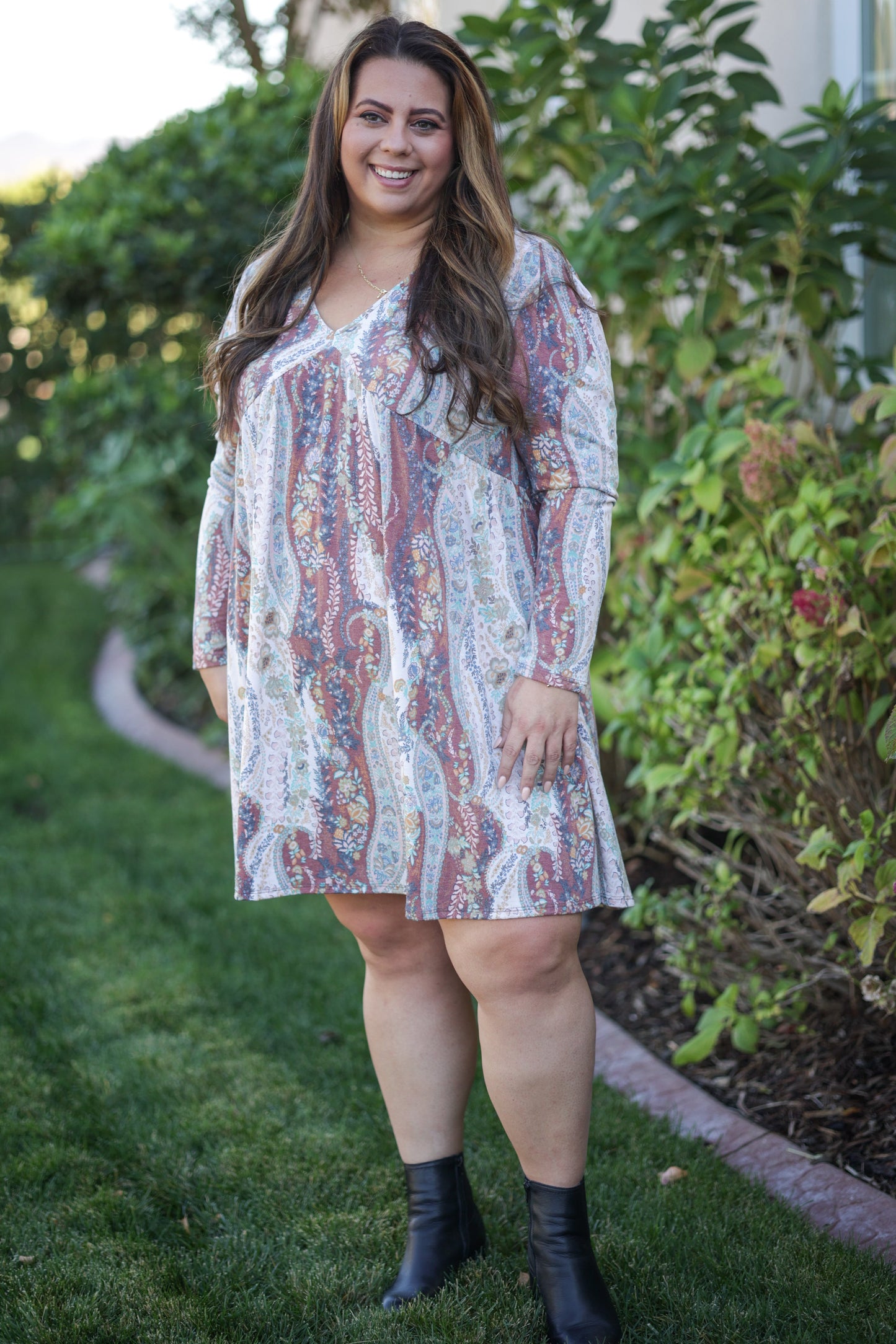 Boho Paisley Swing Dress