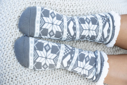 Snowflake Fleece Lined Socks